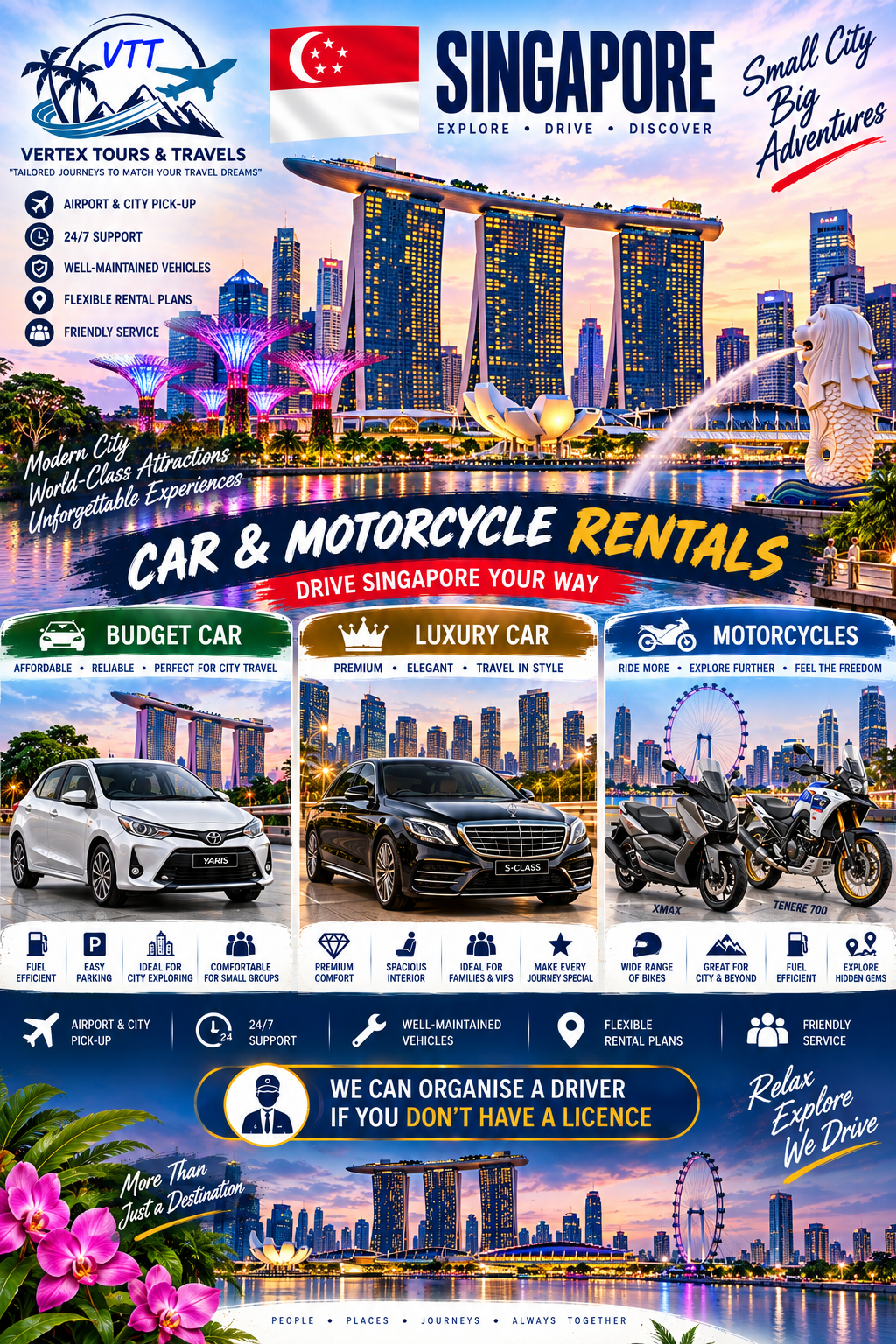 Singapore car and motorcycle rental guide